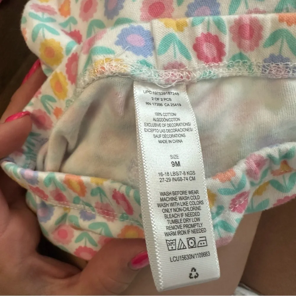 Pink Ruffled Top and Colorful Leggings Set - Picture 3 of 4